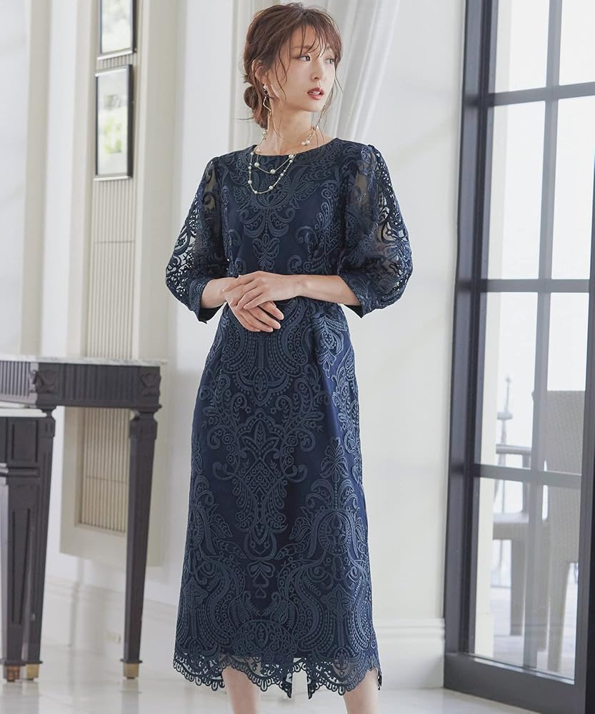 【新品タグ付き】アッシュネイビー　ドレスアン　ドレス結婚式ワンピース Amazon.co.jp: [niana] 結婚式 ワンピース パーティードレス